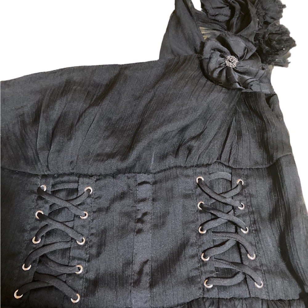 Do & Be women’s one shoulder black blouson style corset top. - Picture 10 of 14